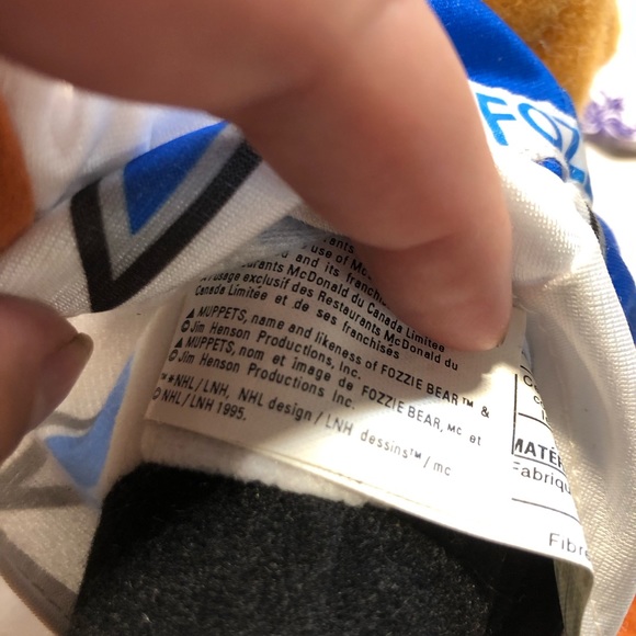 FOZZIE BEAR 11 inch tall McDonalds NHL Hockey PLUSH 1995 Muppets - Picture 4 of 8